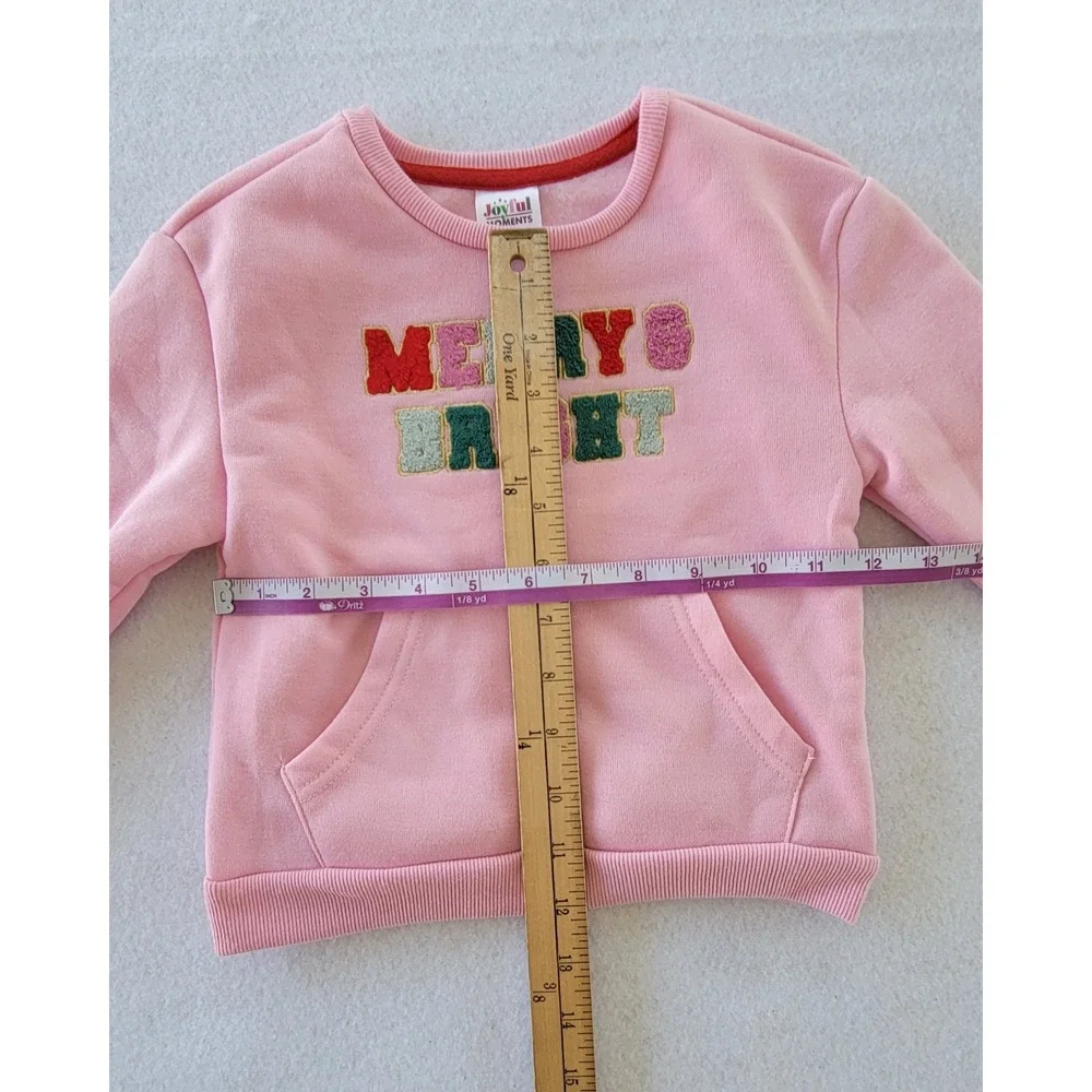 Joyful MERRY & BRIGHT Girls Set 3 HOLIDAY Size 4T‎  COLOR Pink-HOLIDAY